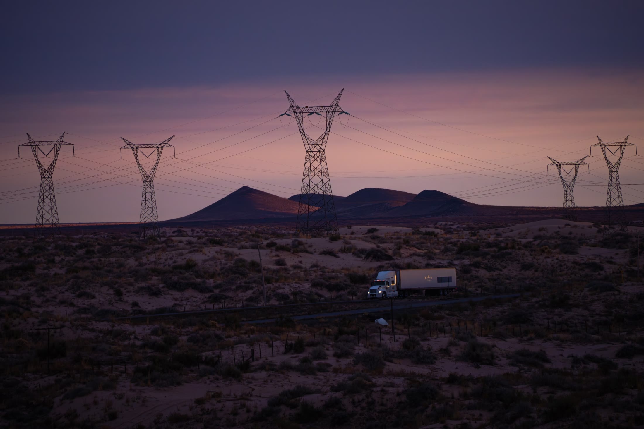 Commercial truck on a long-haul road